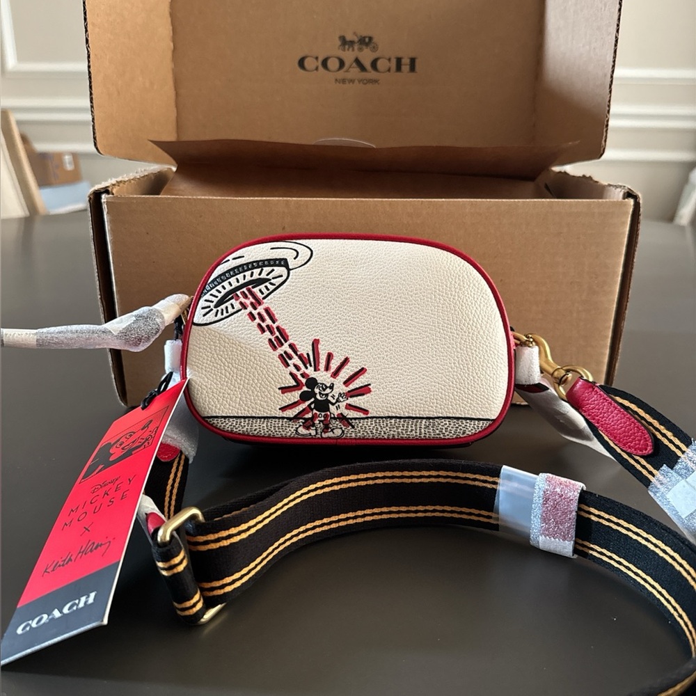 Coach Disney Mickey Mouse X Keith Haring Badge Camera Crossbody.